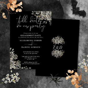 Gothic Black and White Engagement Party Einladung