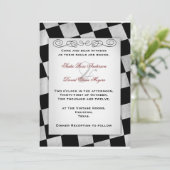 Gothic Black and White Hochzeit Einladung (Stehend Vorderseite)