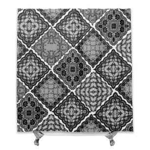 Gothic Black and White Imitate Lace Quilt Duschvorhang