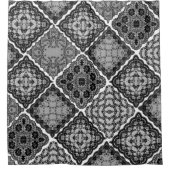 Gothic Black and White Imitate Lace Quilt Duschvorhang (Vorderseite)