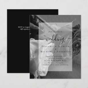 Gothic Black and White Roses Goth Wedding Einladun
