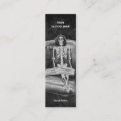 Gothic Black and White Skeleton Tattoo Shop Mini Visitenkarte (Vorderseite)