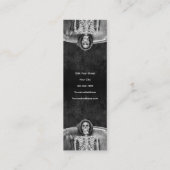 Gothic Black and White Skeleton Tattoo Shop Mini Visitenkarte (Rückseite)