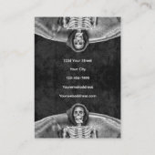 Gothic Black and White Skeleton Tattoo Shop Visitenkarte (Rückseite)