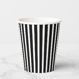 Gothic Black and White Stripes Geburtstag Pappbecher