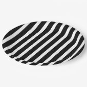 Gothic Black and White Stripes Geburtstag Pappteller (Schrägansicht)