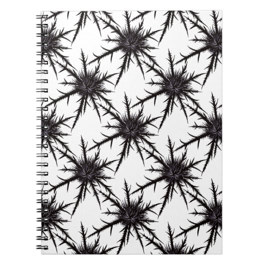 Gothic Black and White Thistle Pattern Halloween Notizblock (Vorderseite)