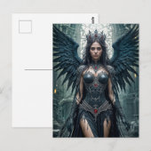 Gothic Black Angel in Ancient Hall Postkarte (Vorne/Hinten)