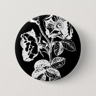Gothic Black Antique Rose Button