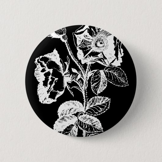 Gothic Black Antique Rose Button (Vorderseite)