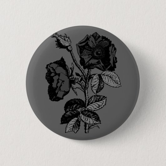 Gothic Black Antique Rose Button (Vorderseite)