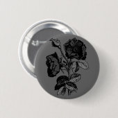 Gothic Black Antique Rose Button (Vorne & Hinten)