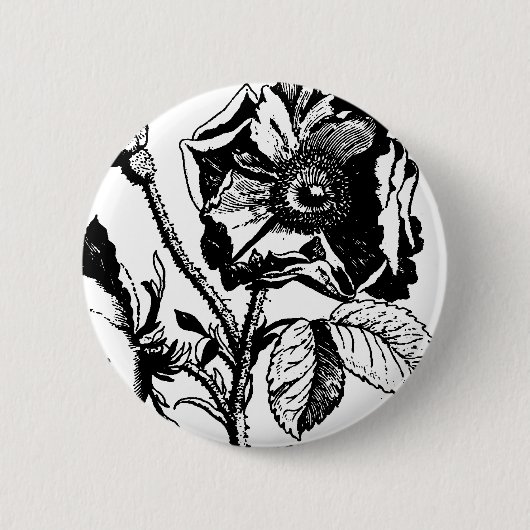 Gothic Black Antique Rose Button (Vorderseite)