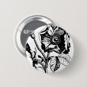 Gothic Black Antique Rose Button (Vorne & Hinten)