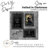 Gothic Black Arch & Black Rose Hochzeit Einladung