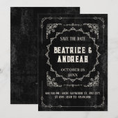 Gothic Black Barock Save The Date (Vorne/Hinten)