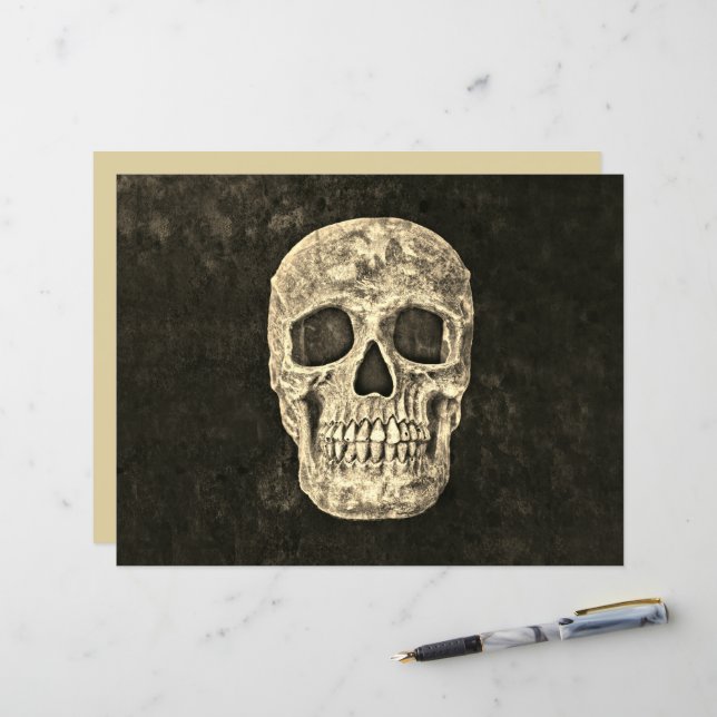 Gothic Black Beige menschliche Skull Textur (Vorderseite/Rückseite Beispiel)
