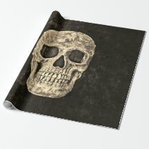 Gothic Black Beige menschliche Skull Textur