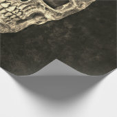 Gothic Black Beige menschliche Skull Textur Geschenkpapier (Ecke)