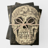 Gothic Black Beige menschliche Skull Textur Geschenkpapier Set (Beispiel)