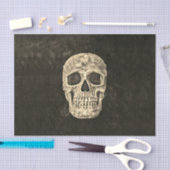 Gothic Black Beige menschliche Skull Textur Seidenpapier (Handwerk)
