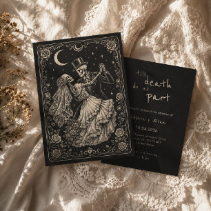 Gothic Black Bis Dass Der Tod Uns Scheidet Hochzei Einladung