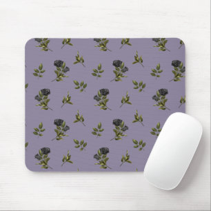 Gothic Black Blume Pattern Mousepad