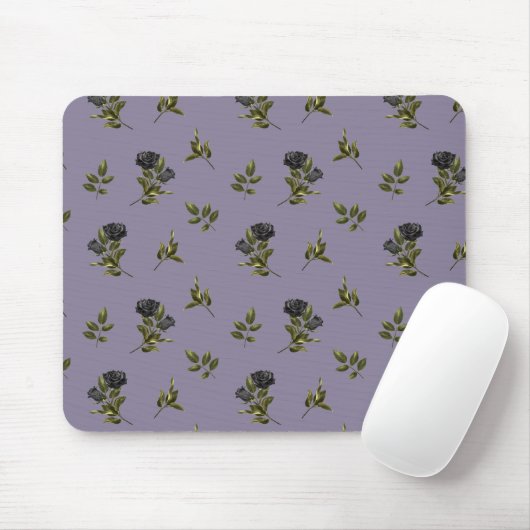 Gothic Black Blume Pattern Mousepad (Mit Mouse)