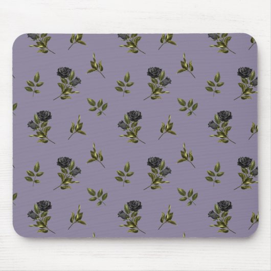Gothic Black Blume Pattern Mousepad (Vorne)