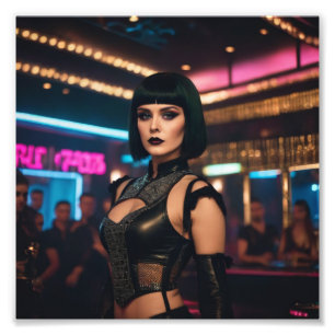 Gothic Black Bob Girl Dancer Fotodruck