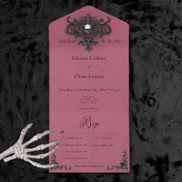 Gothic Black & Burgund Halloween Filigree Dinner