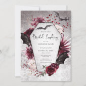 Gothic Black & Burgund Spooky Bridal Luncheon Einladung (Vorderseite)