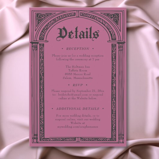 Gothic Black Burgundy Mittelalter bis zum Tode Hoc Begleitkarte