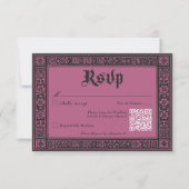 Gothic Black Burgundy Mittelalter bis zum Tode Hoc RSVP Karte (Vorderseite)