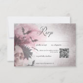Gothic Black & Burgundy Skull & Spider QR Code RSVP Karte (Vorderseite)