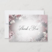 Gothic Black & Burgundy Skull & Spider Wedding Dankeskarte (Vorderseite)