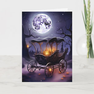 Gothic Black Carriage Halloween Karte