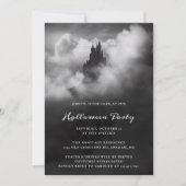 Gothic Black Castle Spooky Halloween-Party Einladung (Vorderseite)