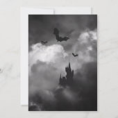 Gothic Black Castle Spooky Halloween-Party Einladung (Rückseite)