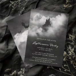 Gothic Black Castle Spooky Halloween-Party Einladung