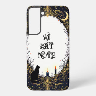 Gothic Black Cat and Candle Moonlit Frame Samsung Galaxy Hülle