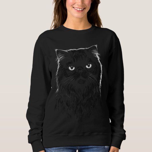 Gothic Black Cat Art Women's Sweatshirt (Vorderseite)