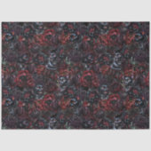 Gothic Black Cat & Dark Flowers Muster  Seidenpapier (Vorderseite)