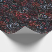 Gothic Black Cat & Dark Flowers Pattern  Geschenkpapier (Ecke)