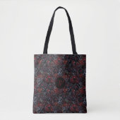 Gothic Black Cat & Dark Flowers Pattern Monogram Tasche (Vorderseite)