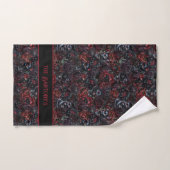 Gothic Black Cat & Dark Flowers Personalisiert Badhandtuch Set (Handtuch)