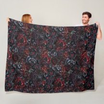 Gothic Black Cat & Dunkle Blumen Muster