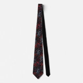 Gothic Black Cat & Dunkle Blumen Muster Krawatte (Vorderseite)