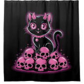 Gothic Black Cat Duschvorhang (Vorderseite)