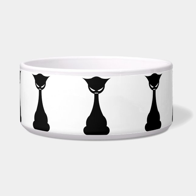 Gothic Black Cat Food Bowl Napf (Vorderseite)